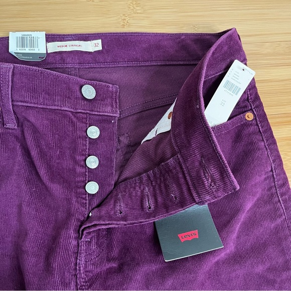 Levi’s Premium Wedgie Straight Corduroy Crop Jeans Potent Purple Anthropologie - Picture 14 of 16